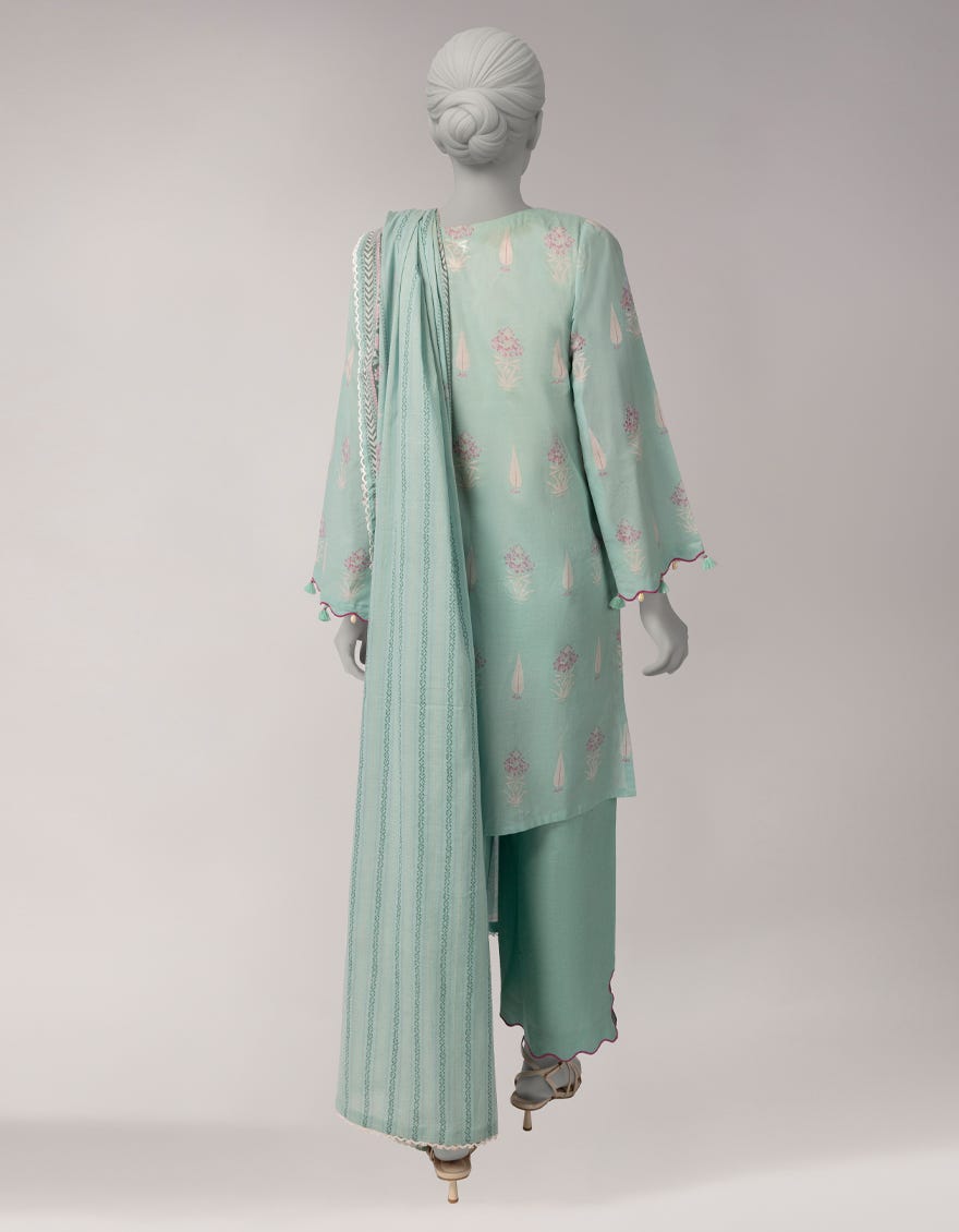 MULTICOLOR LAWN EMBROIDERED UNSTITCHED 3PC