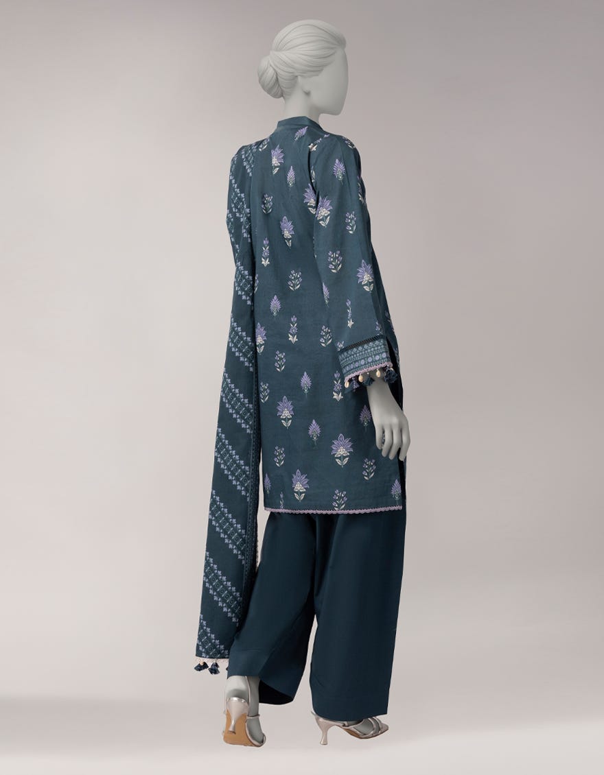 MULTICOLOR LAWN EMBROIDERED UNSTITCHED 3PC