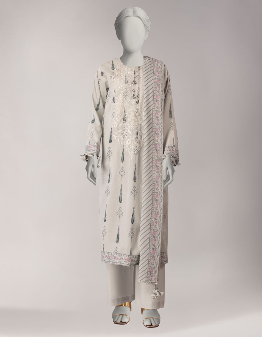 MULTICOLOR LAWN EMBROIDERED UNSTITCHED 3PC