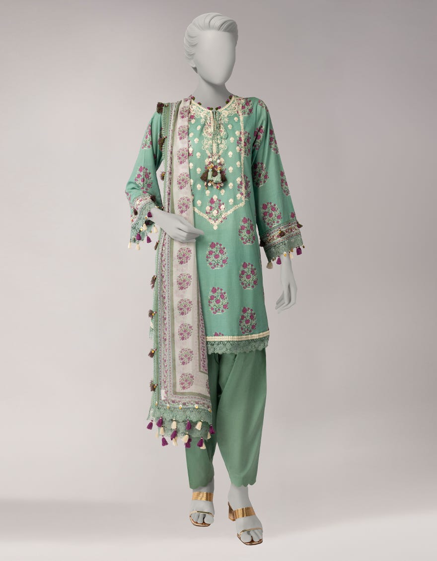 GREEN LAWN EMBROIDERED UNSTITCHED 3PC