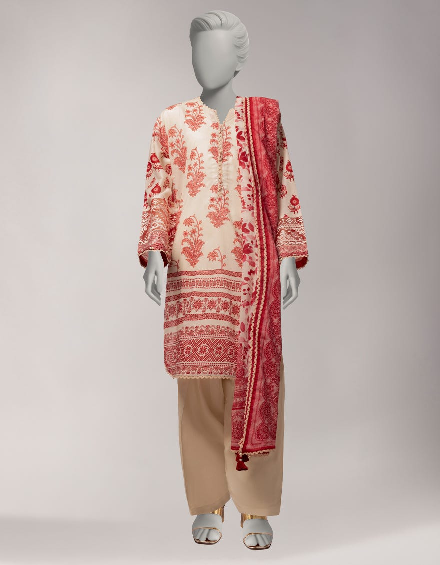MULTICOLOR LAWN EMBROIDERED UNSTITCHED 3PC