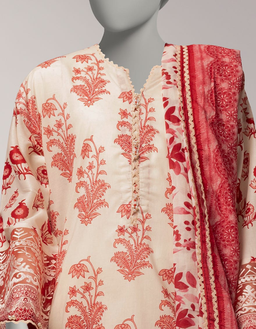 MULTICOLOR LAWN EMBROIDERED UNSTITCHED 3PC