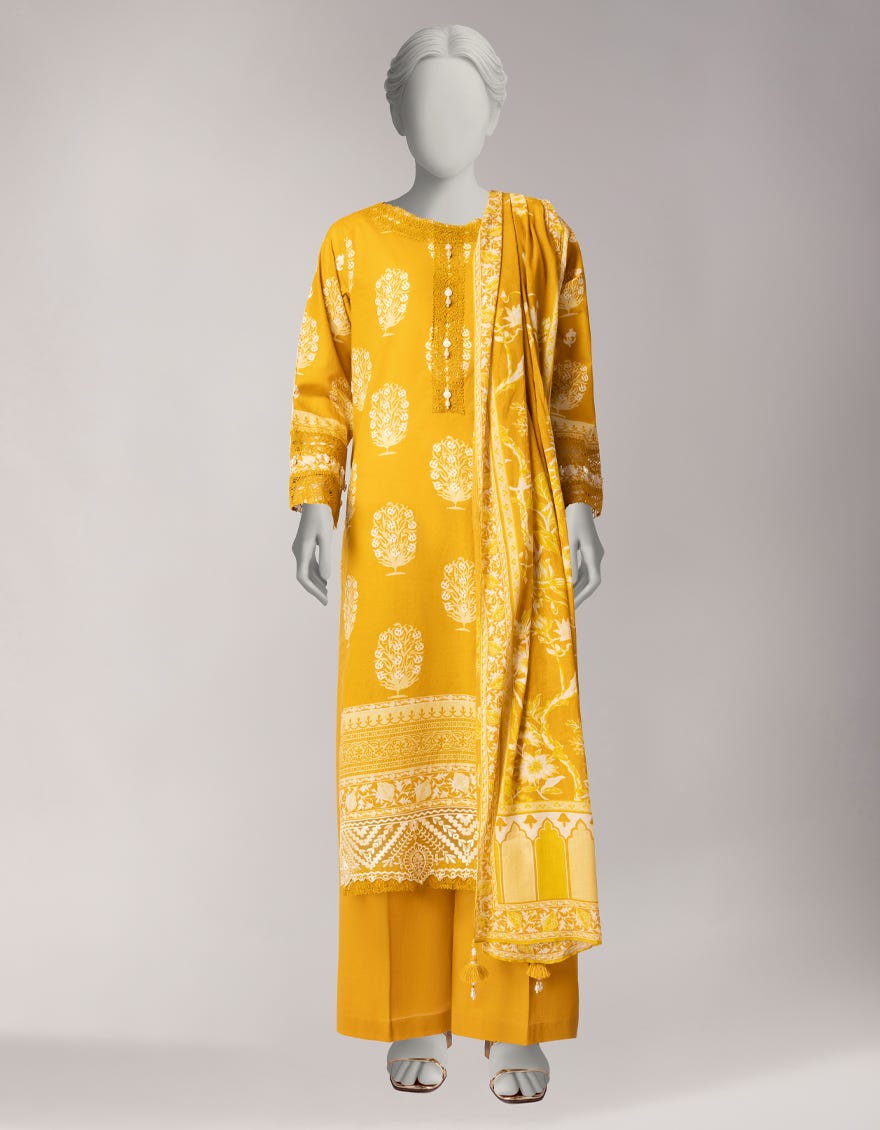 MULTICOLOR LAWN EMBROIDERED UNSTITCHED 3PC