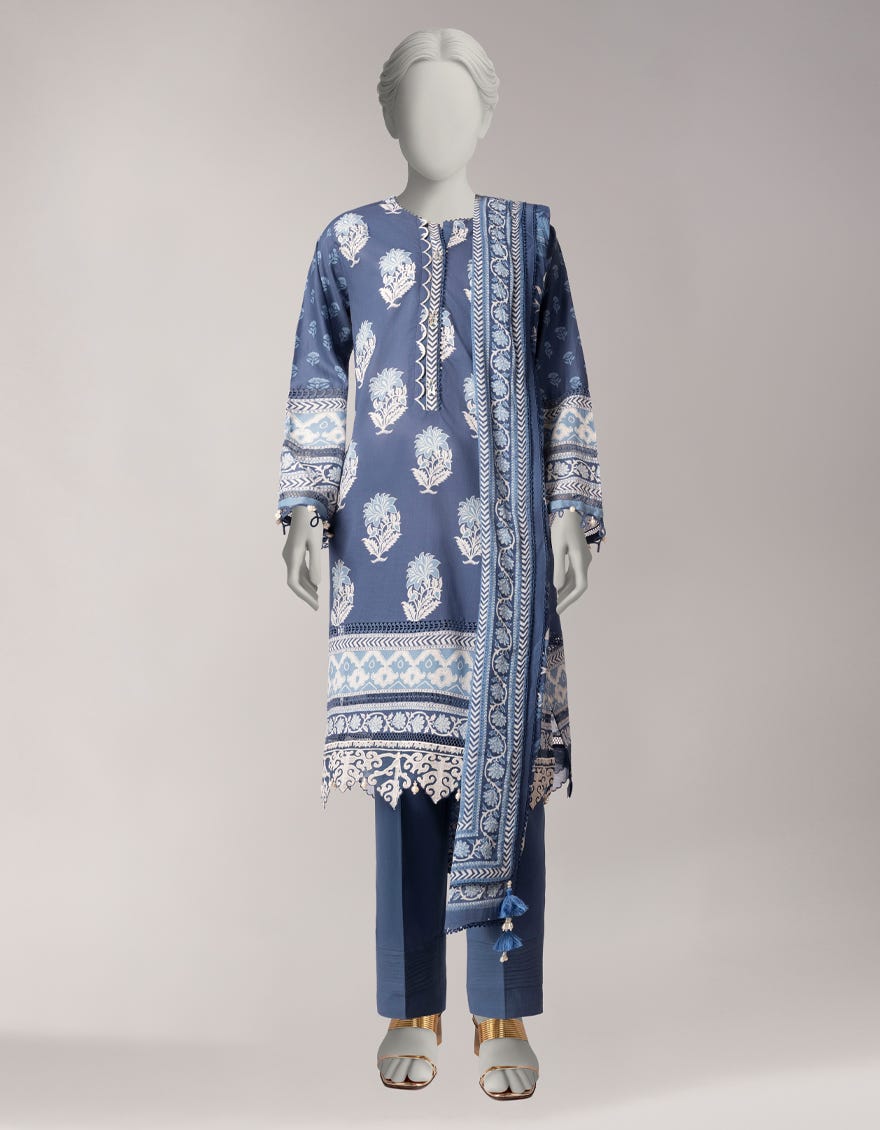 MULTICOLOR LAWN EMBROIDERED UNSTITCHED 3PC