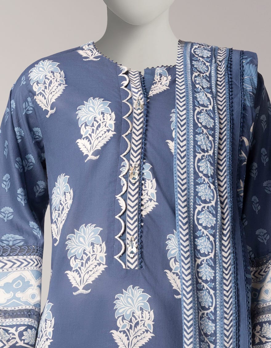 MULTICOLOR LAWN EMBROIDERED UNSTITCHED 3PC