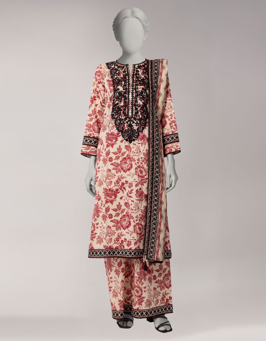 MULTICOLOR LAWN EMBROIDERED UNSTITCHED 3PC