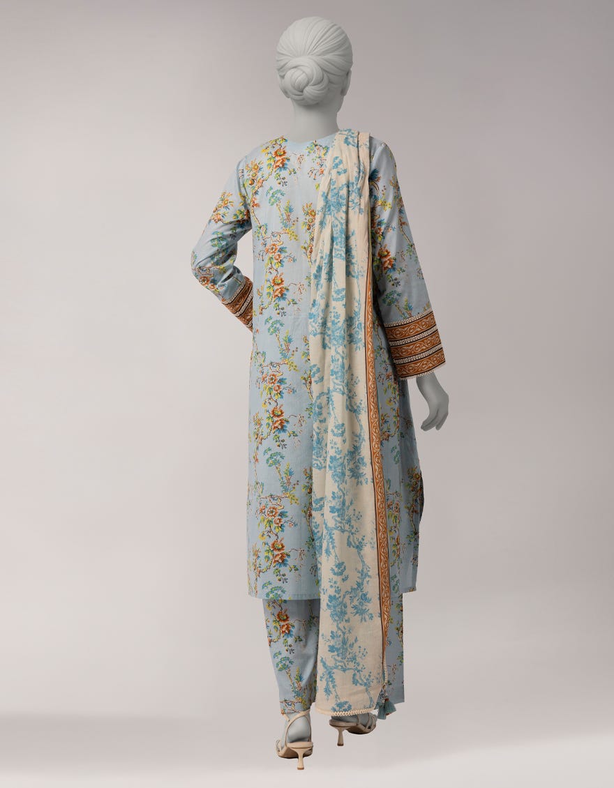 MULTICOLOR LAWN EMBROIDERED UNSTITCHED 3PC