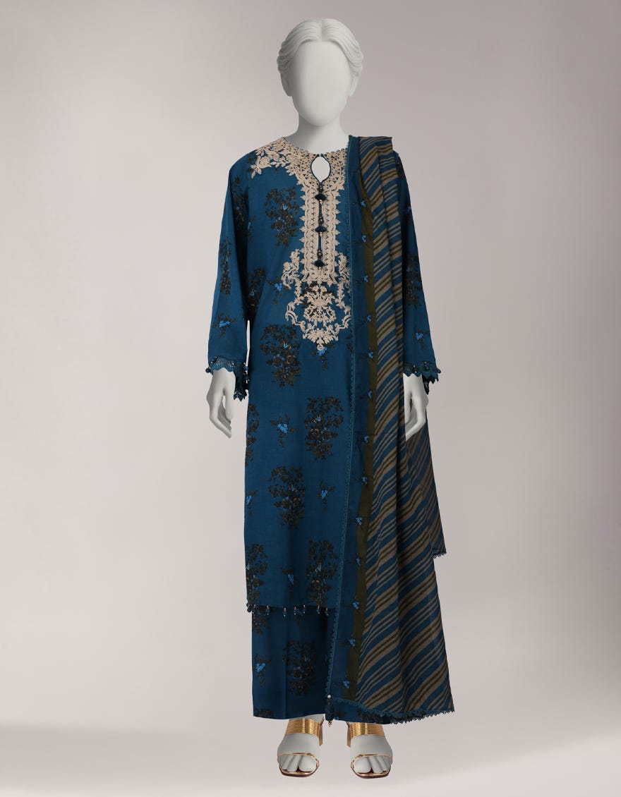 MULTICOLOR LAWN EMBROIDERED UNSTITCHED 3PC