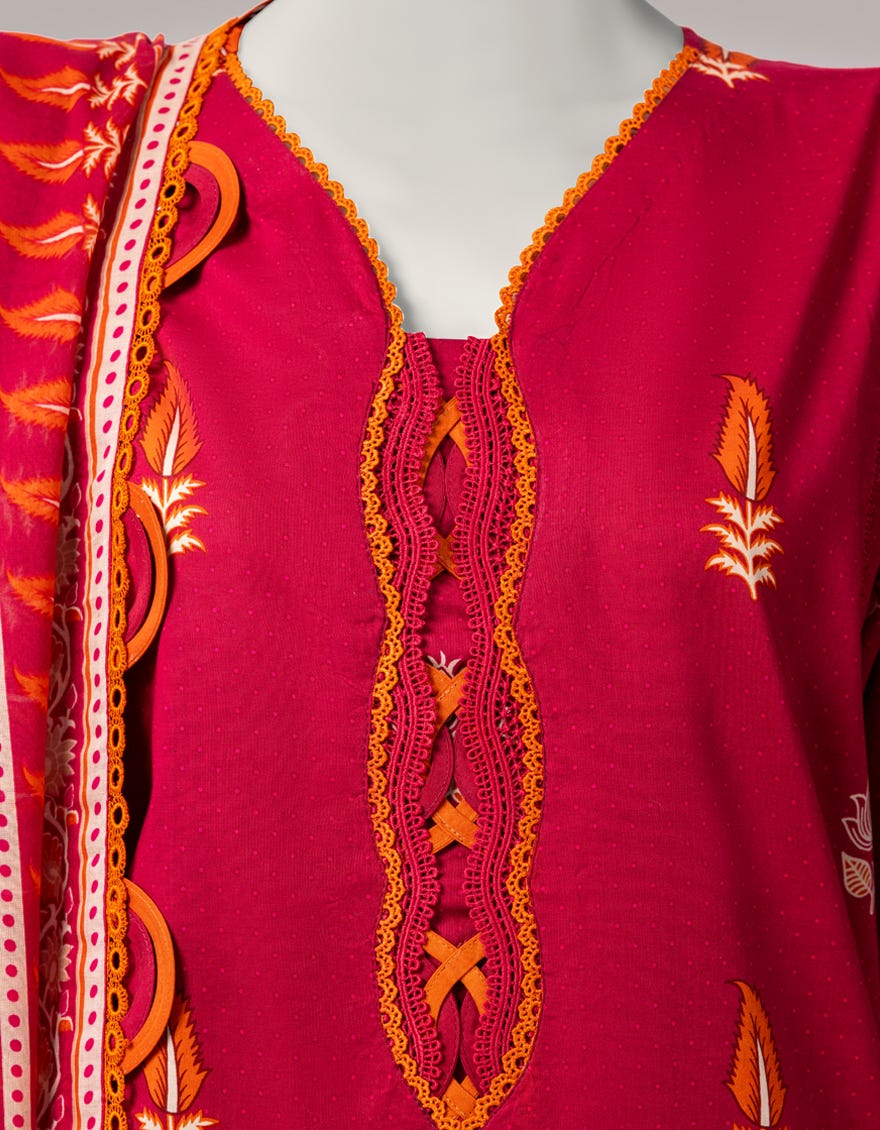 MULTICOLOR LAWN EMBROIDERED UNSTITCHED 3PC