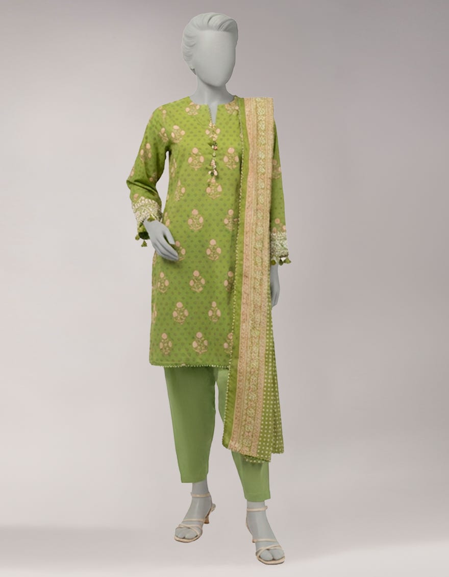 MULTICOLOR LAWN EMBROIDERED UNSTITCHED 3PC