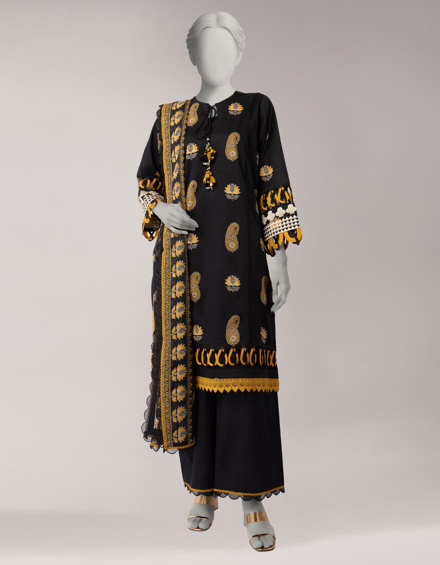 MULTICOLOR LAWN EMBROIDERED UNSTITCHED 3PC