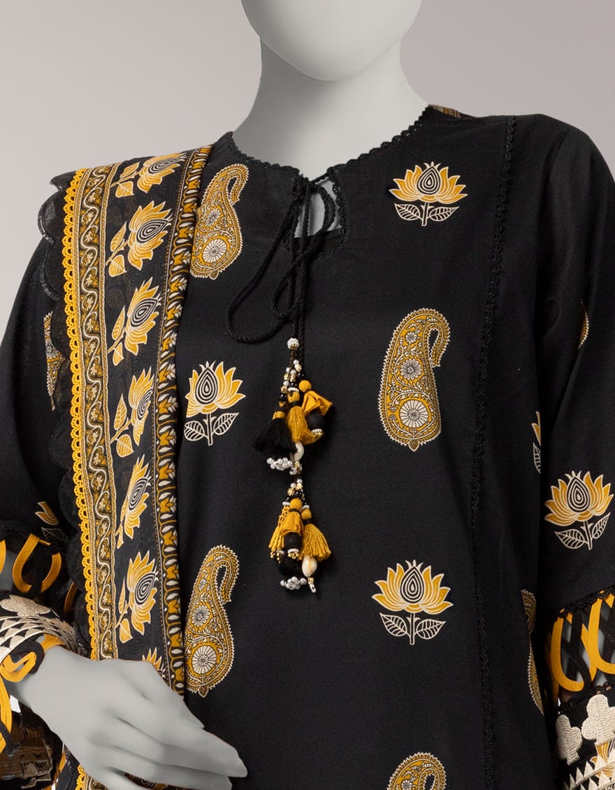 MULTICOLOR LAWN EMBROIDERED UNSTITCHED 3PC