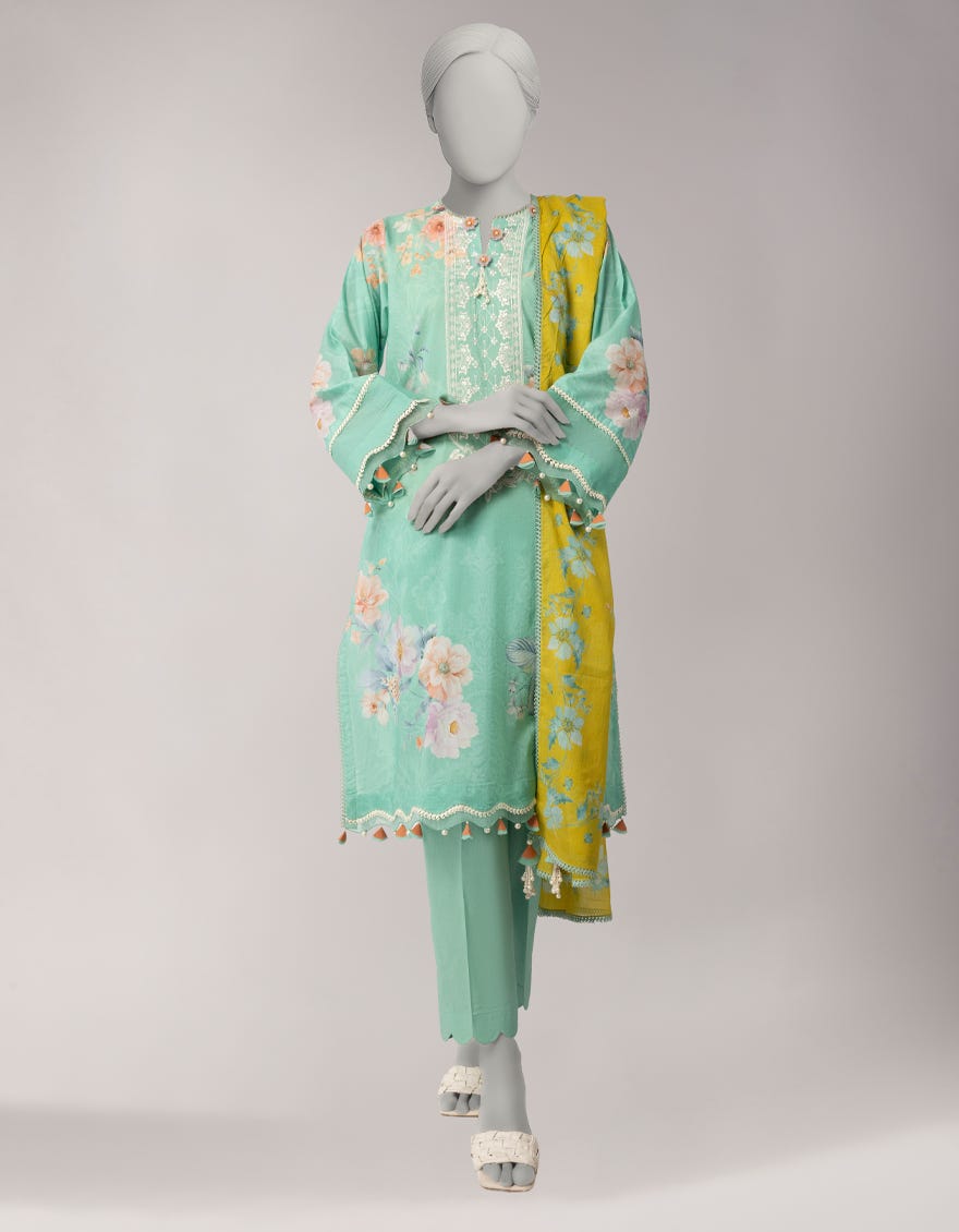 MULTICOLOR LAWN EMBROIDERED UNSTITCHED 3PC