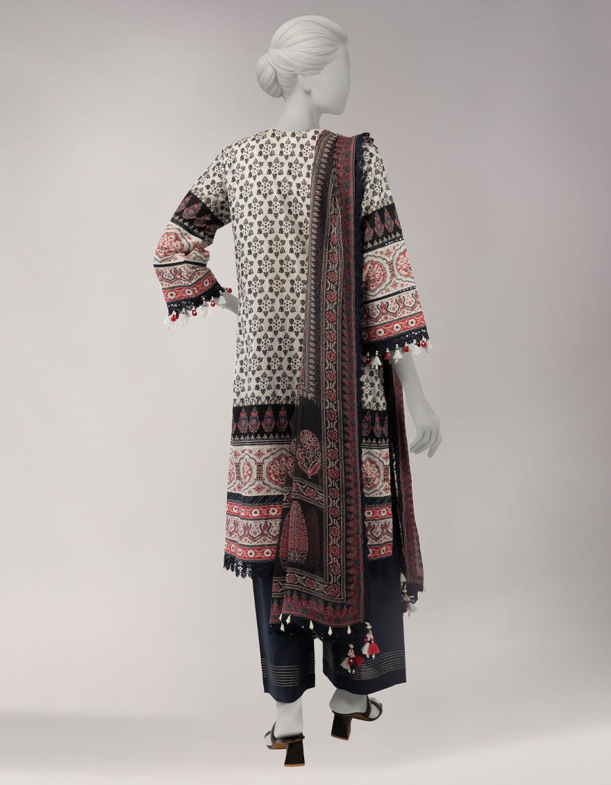 GREY LAWN EMBROIDERED UNSTITCHED 3PC