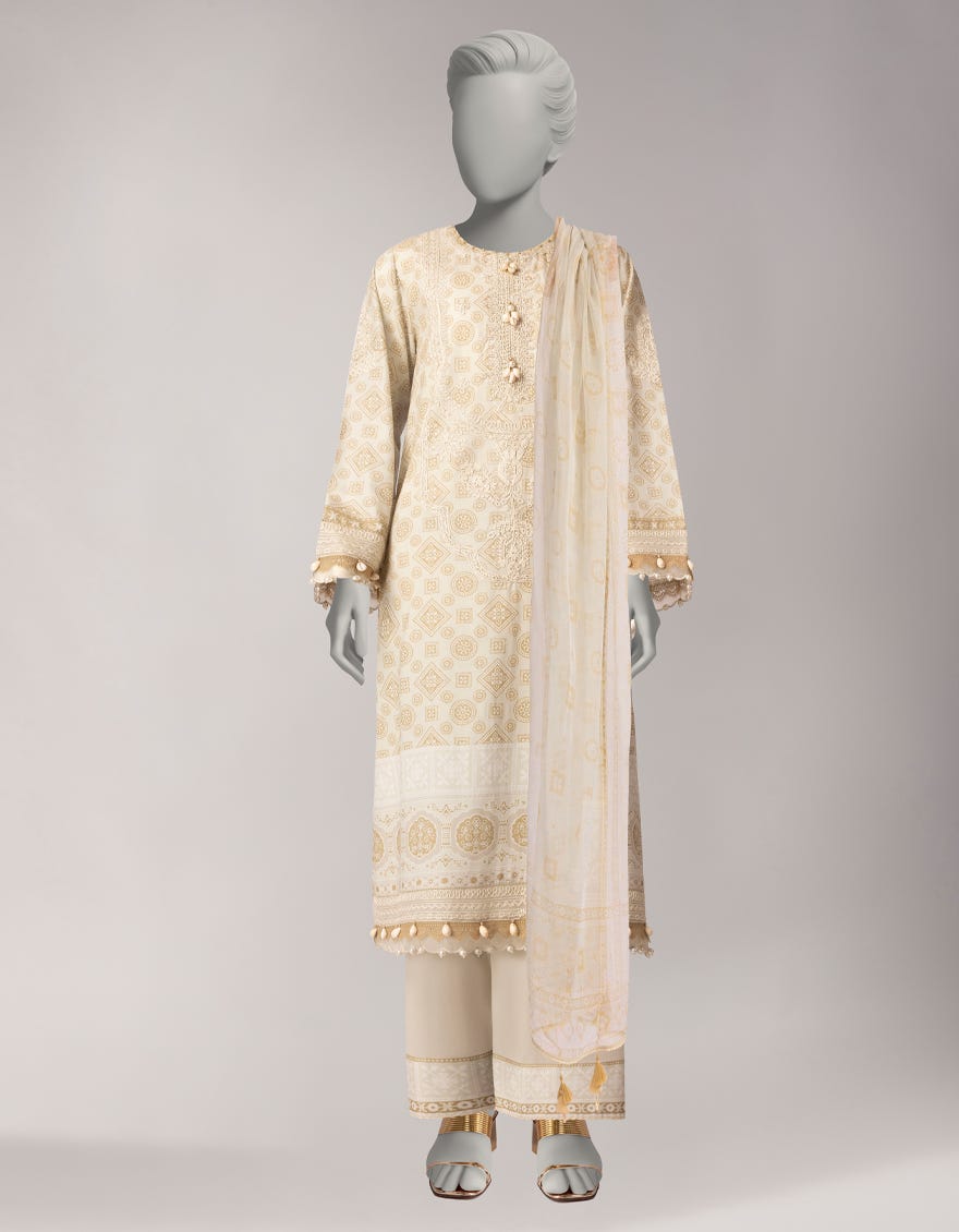 MULTICOLOR LAWN EMBROIDERED UNSTITCHED 3PC