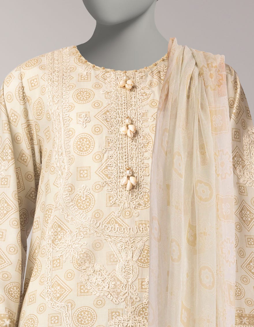 MULTICOLOR LAWN EMBROIDERED UNSTITCHED 3PC