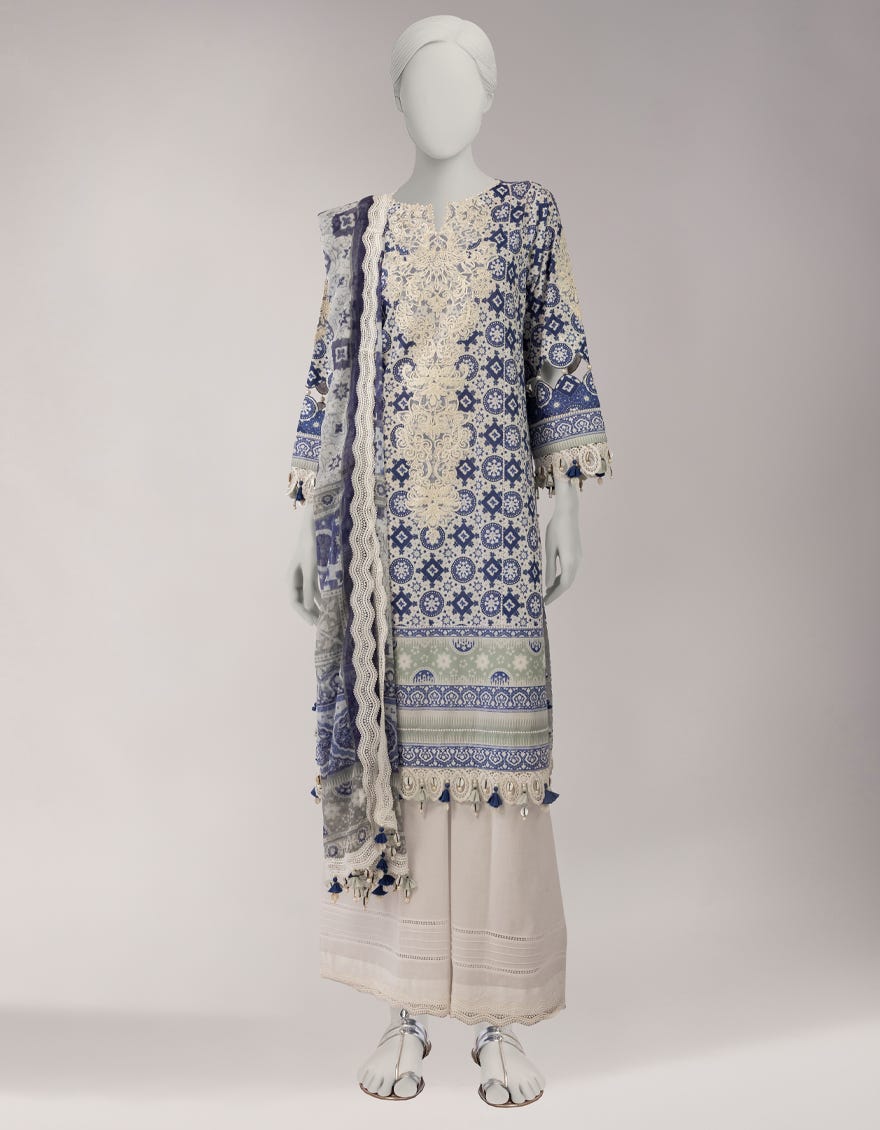 MULTICOLOR LAWN EMBROIDERED UNSTITCHED 3PC