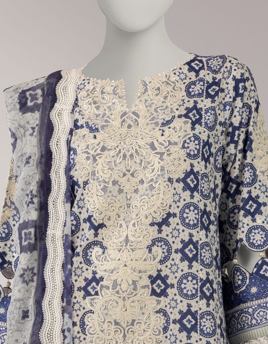 MULTICOLOR LAWN EMBROIDERED UNSTITCHED 3PC