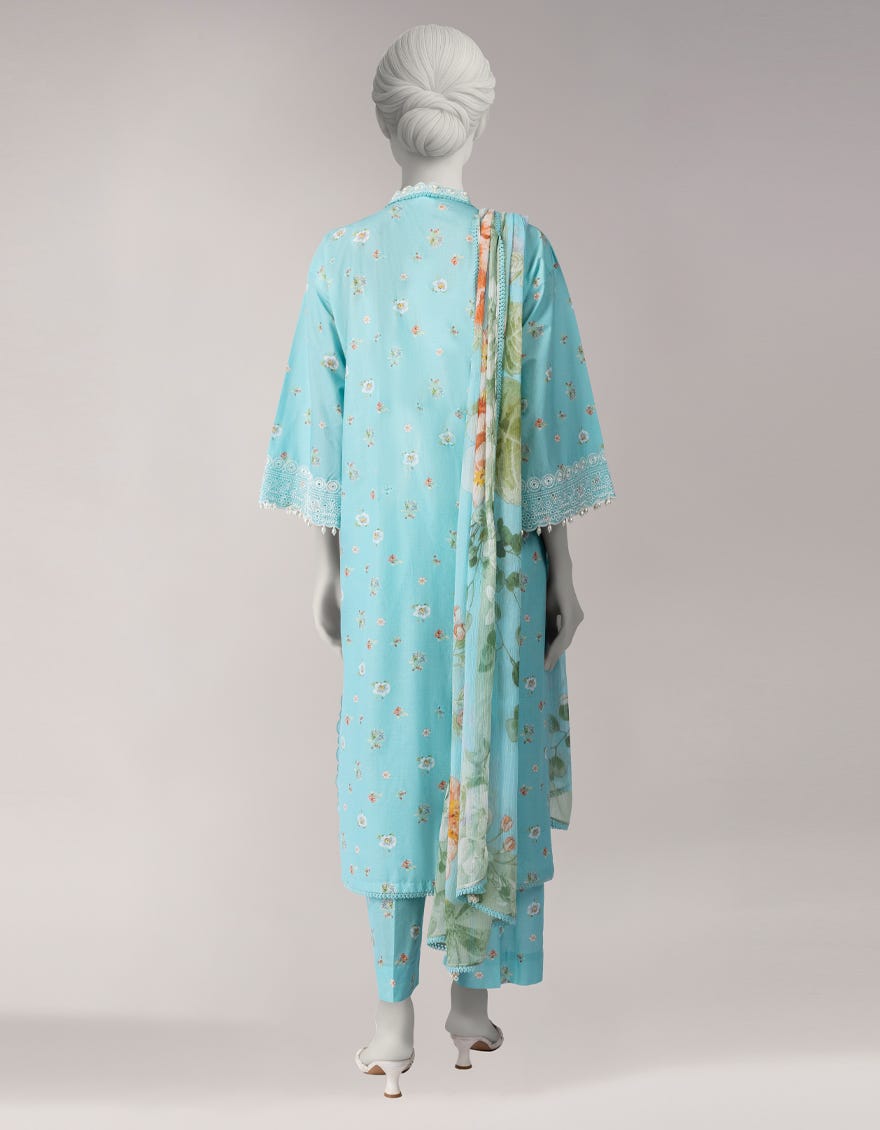 MULTICOLOR LAWN EMBROIDERED UNSTITCHED 3PC