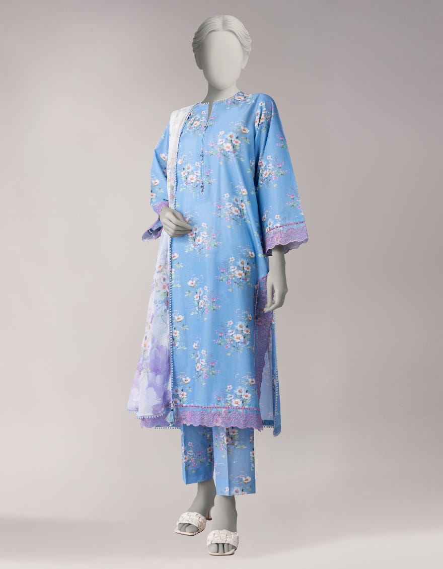 MULTICOLOR LAWN EMBROIDERED UNSTITCHED 3PC