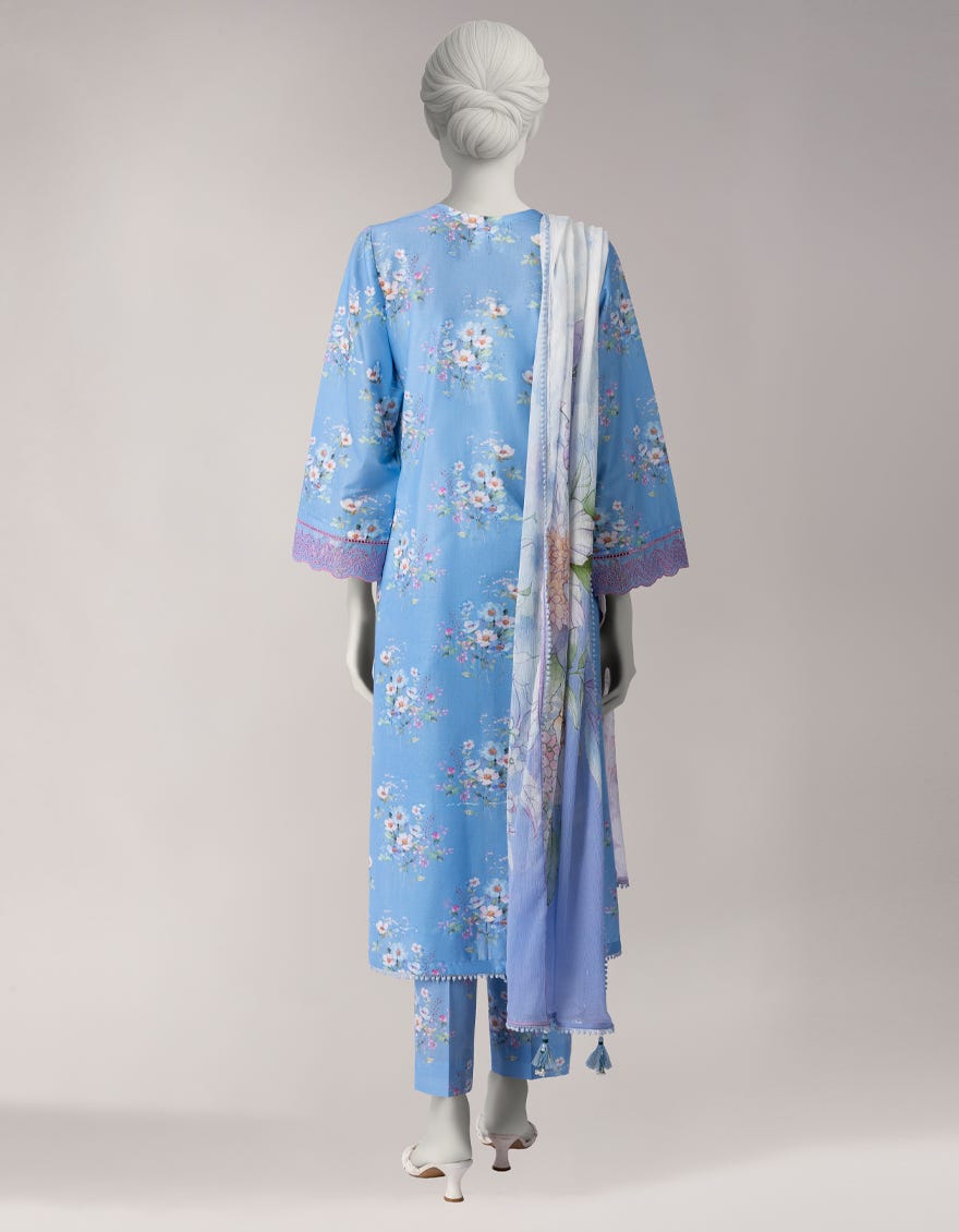 MULTICOLOR LAWN EMBROIDERED UNSTITCHED 3PC