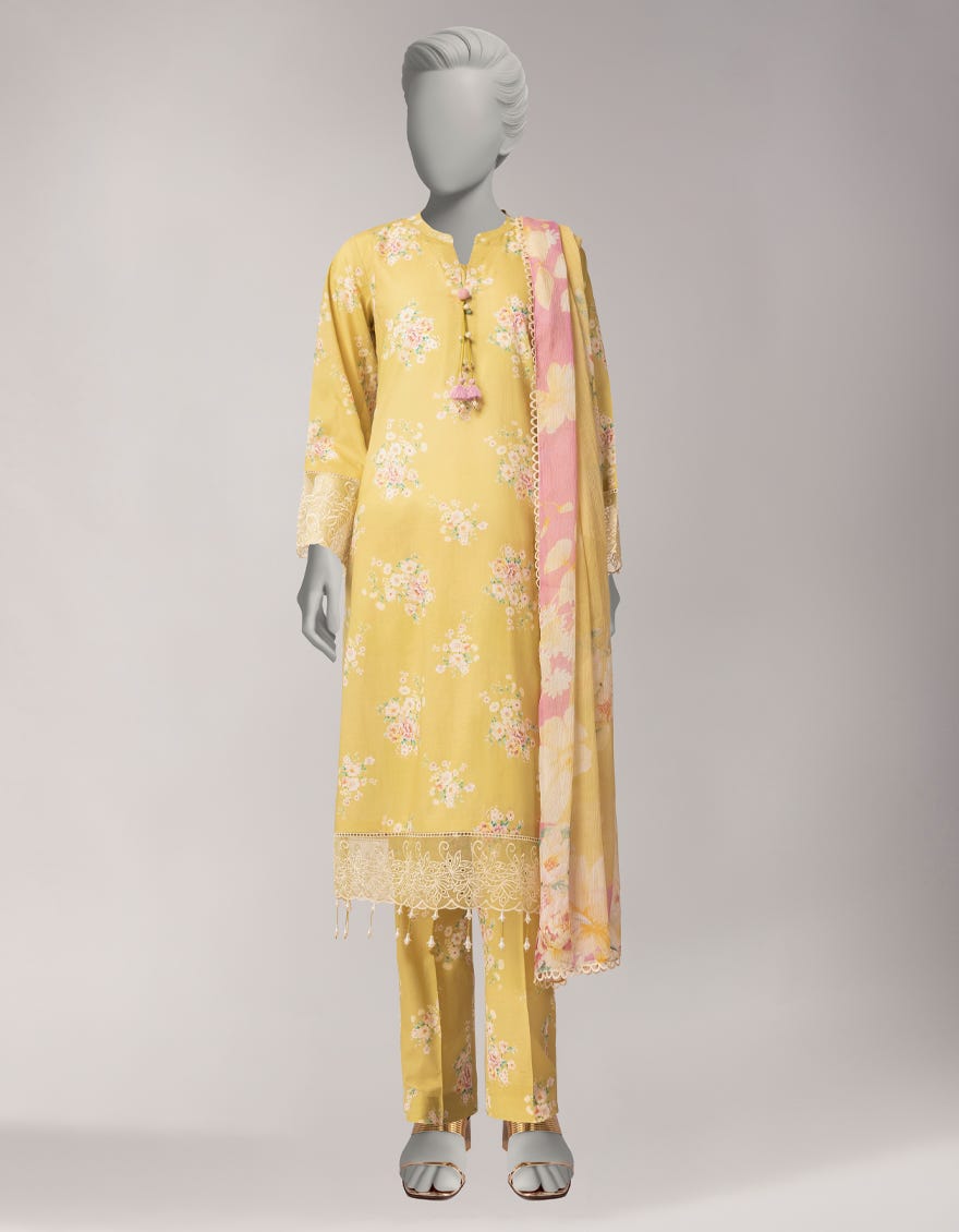 MULTICOLOR LAWN EMBROIDERED UNSTITCHED 3PC