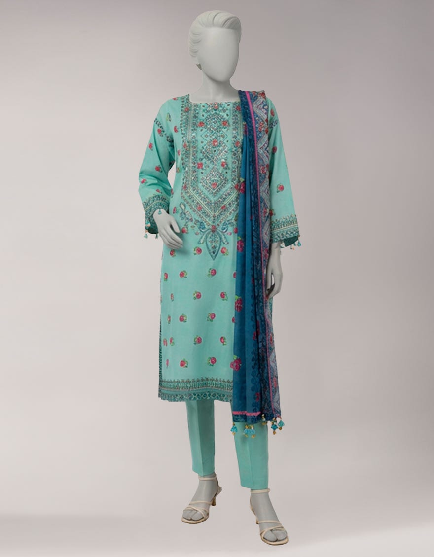 MULTICOLOR LAWN EMBROIDERED UNSTITCHED 3PC