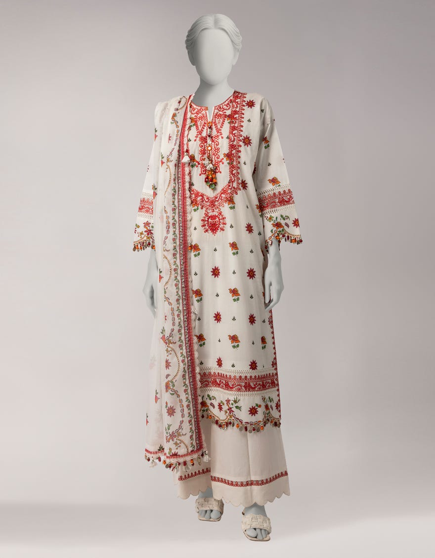 MULTICOLOR LAWN EMBROIDERED UNSTITCHED 3PC