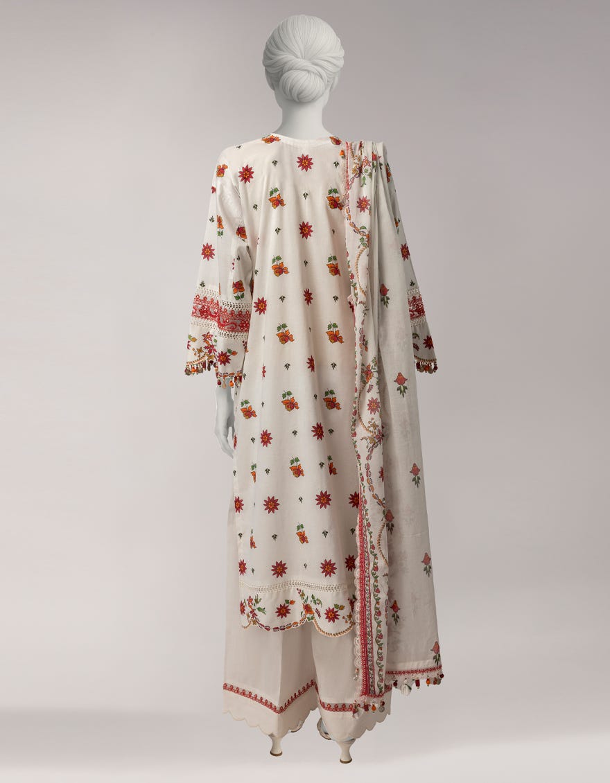 MULTICOLOR LAWN EMBROIDERED UNSTITCHED 3PC