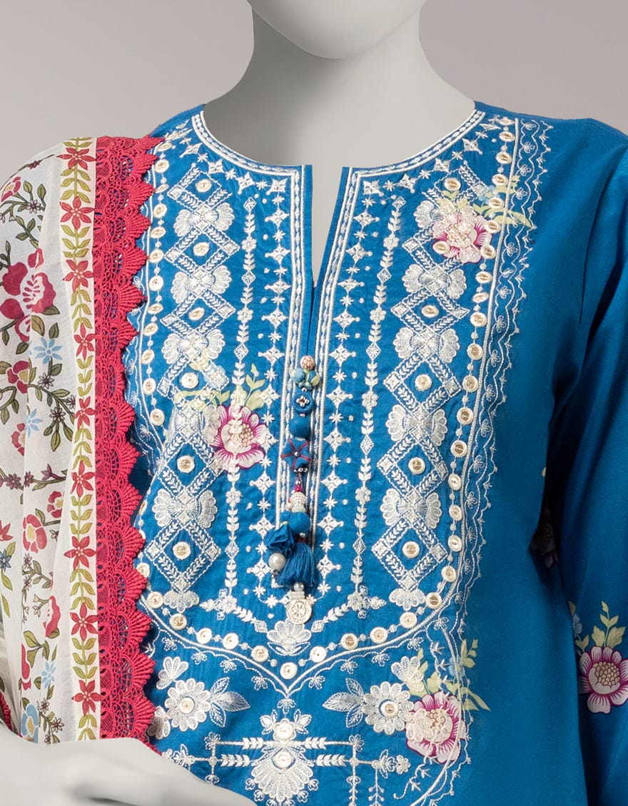 MULTICOLOR LAWN EMBROIDERED UNSTITCHED 3PC