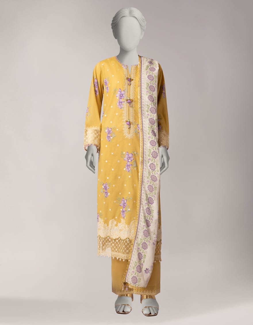 MULTICOLOR LAWN EMBROIDERED UNSTITCHED 3PC