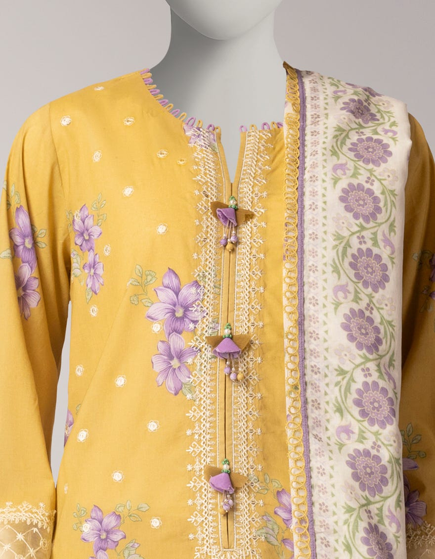 MULTICOLOR LAWN EMBROIDERED UNSTITCHED 3PC