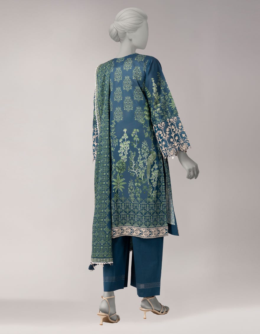 MULTICOLOR LAWN EMBROIDERED UNSTITCHED 3PC