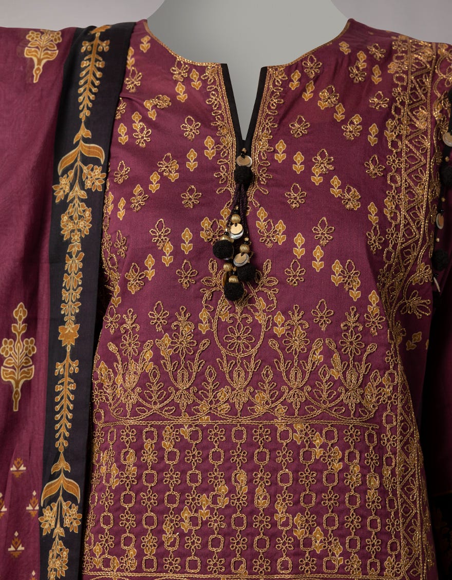 MULTICOLOR LAWN EMBROIDERED UNSTITCHED 3PC