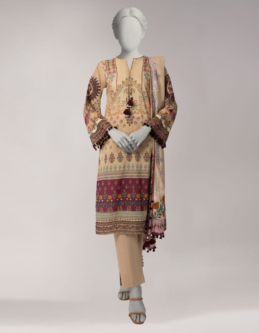 MULTICOLOR LAWN EMBROIDERED UNSTITCHED 3PC