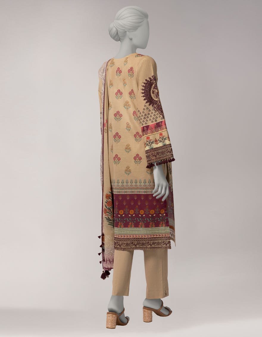 MULTICOLOR LAWN EMBROIDERED UNSTITCHED 3PC