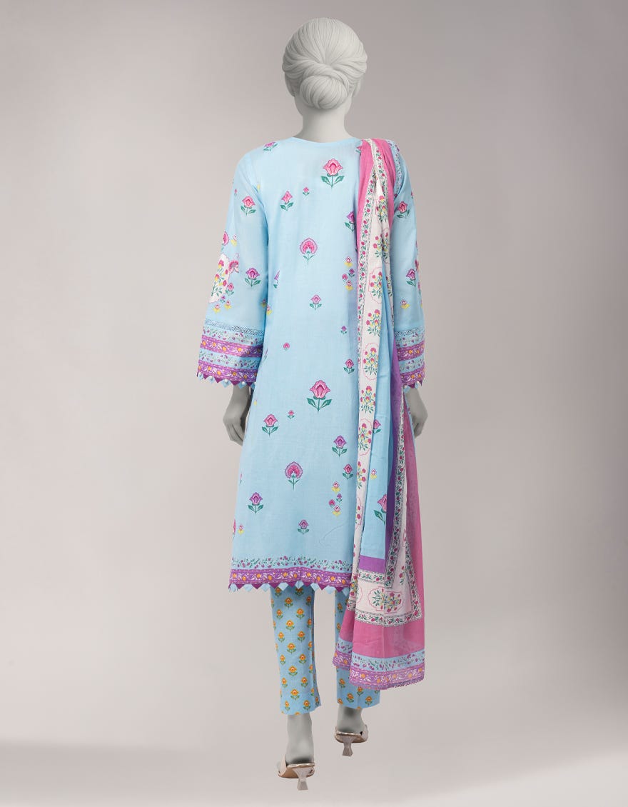 BLUE LAWN EMBROIDERED WOMEN UNSTITCHED 3PC