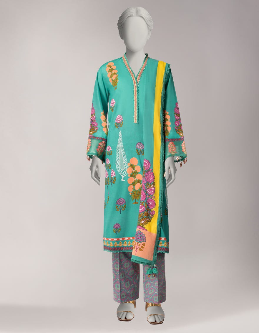 GREEN LAWN EMBROIDERED UNSTITCHED 3PC