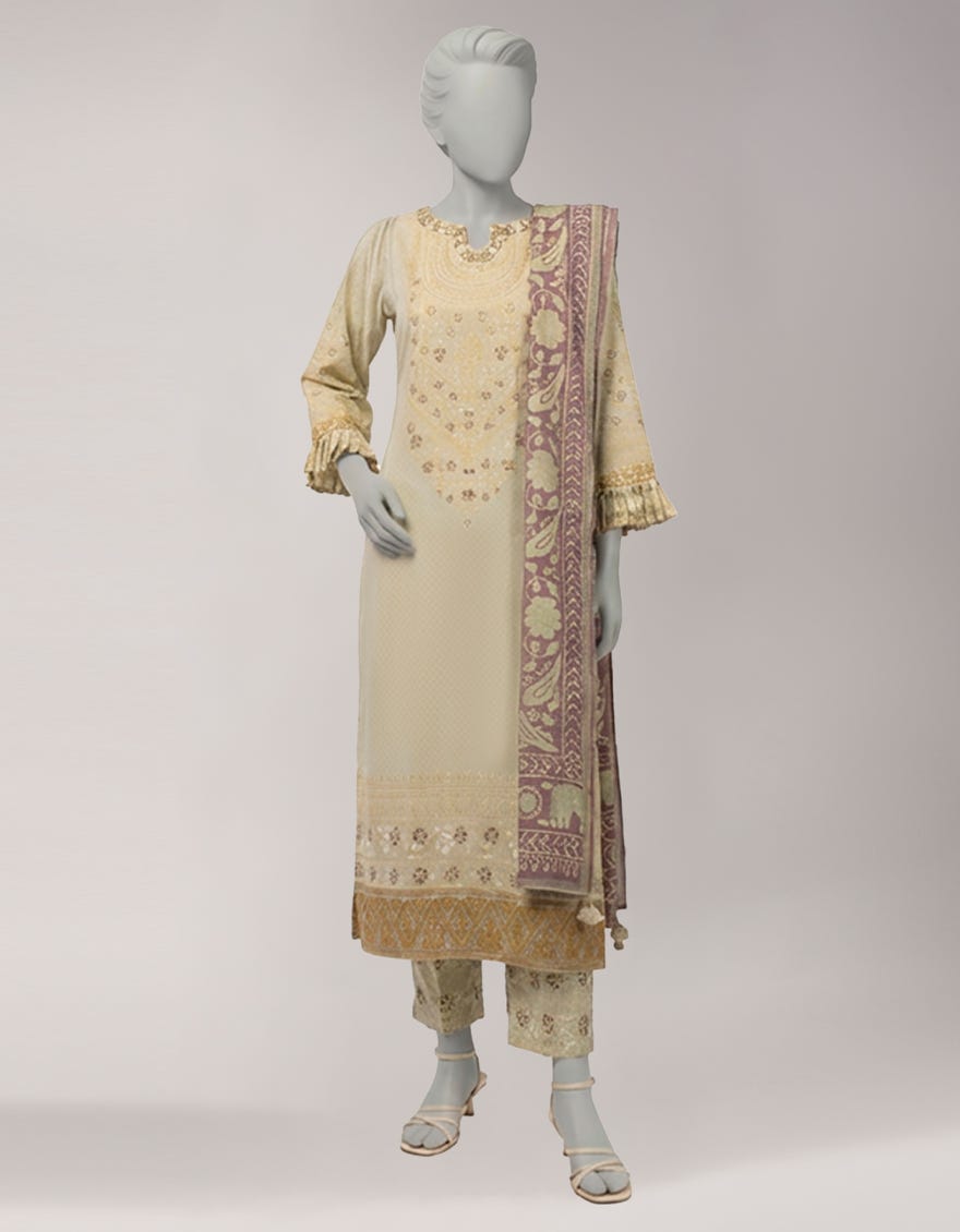 MULTICOLOR LAWN EMBROIDERED UNSTITCHED 3PC