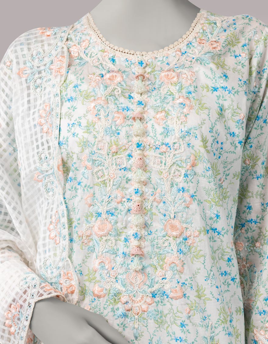 MULTICOLOR DORIA EMBROIDERED UNSTITCHED 3PC