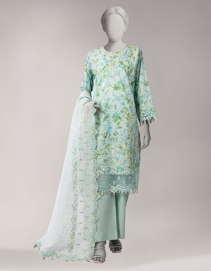 MULTICOLOR DORIA EMBROIDERED UNSTITCHED 3PC