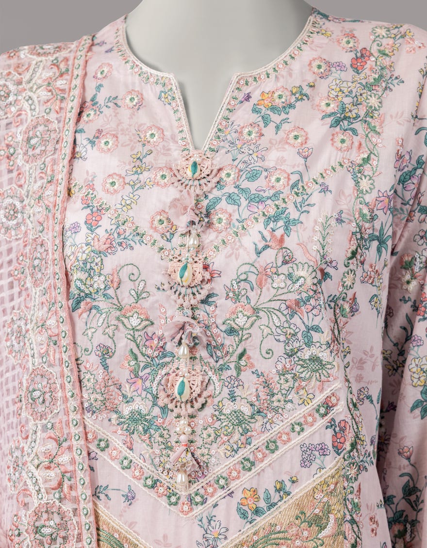 MULTICOLOR DORIA EMBROIDERED UNSTITCHED 3PC