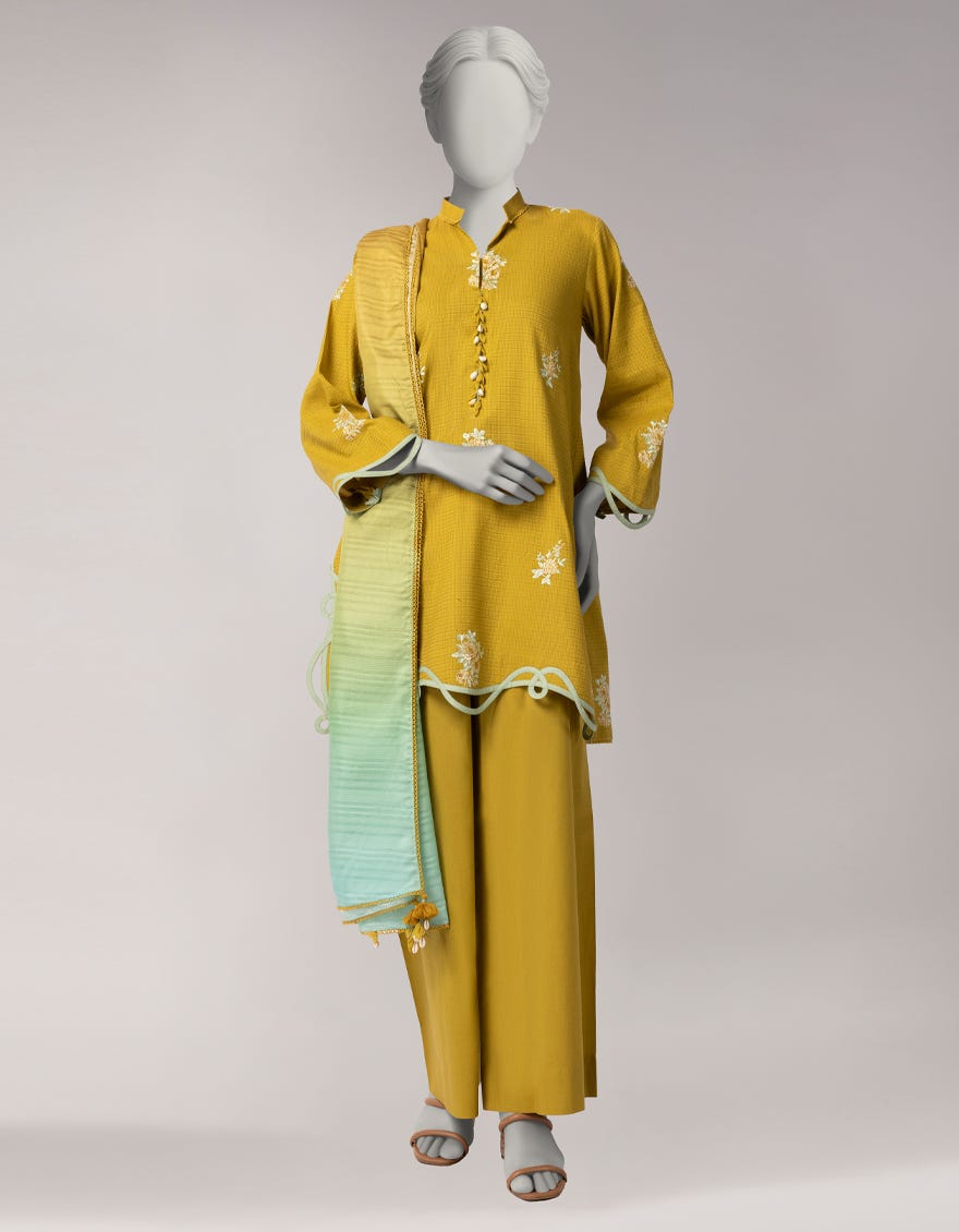 GREEN DORIA EMBROIDERED UNSTITCHED 3PC