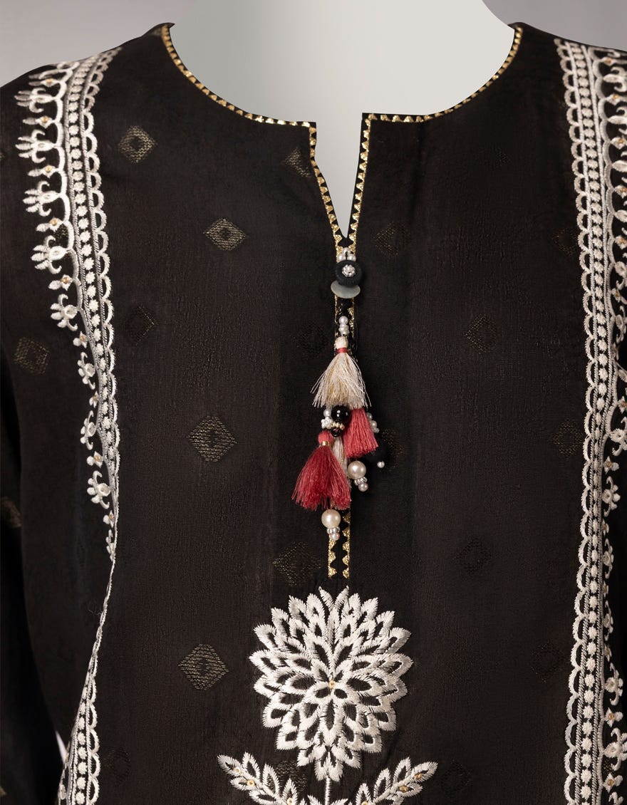 BLACK ZARI LAWN EMBROIDERED UNSTITCHED 3PC