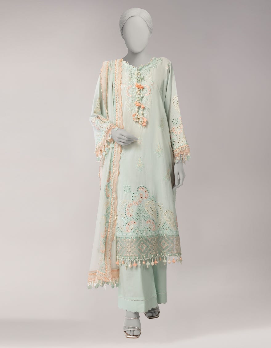 GREEN LAWN SCHIFFLI UNSTITCHED 3PC