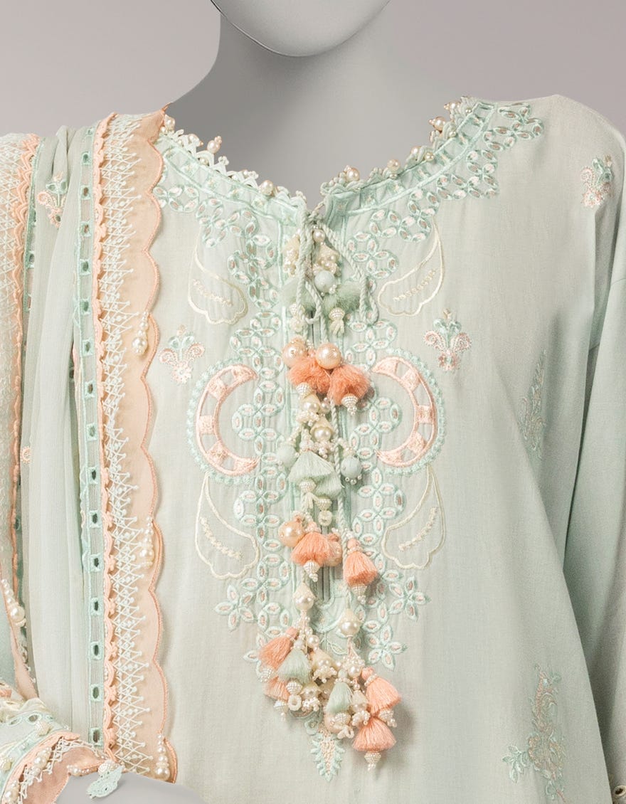 GREEN LAWN SCHIFFLI UNSTITCHED 3PC