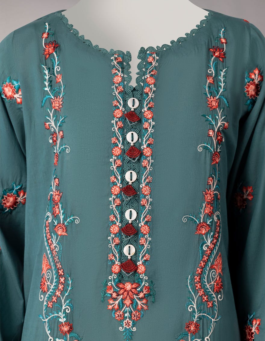 BLUE LAWN EMBROIDERED UNSTITCHED 3PC