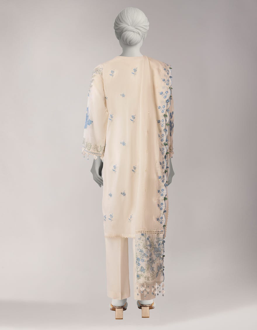 OFF WHITE LAWN EMBROIDERED UNSTITCHED 3PC