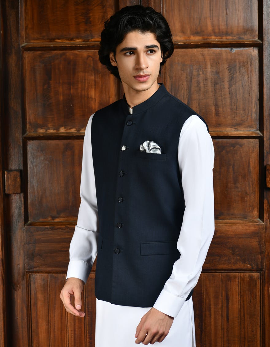 BLUE SUITING WAISTCOAT