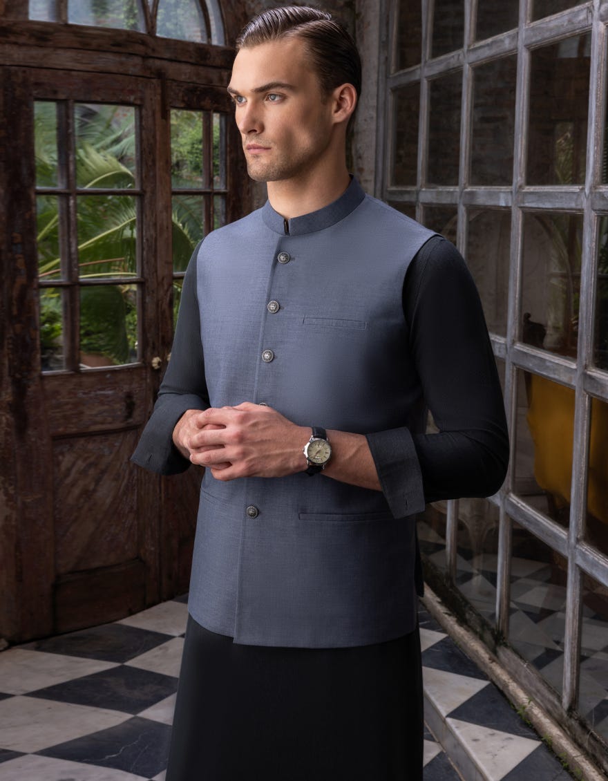 DENIM BLENDED WAISTCOAT | JJVC-27464